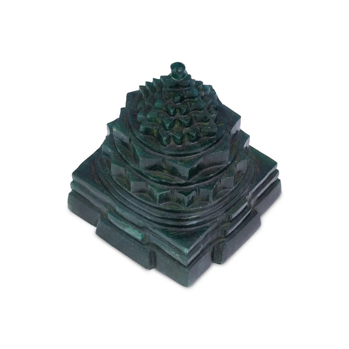 Maha Meru - 4.5 x 4 Inches | Jade Sri Yantra/ Mahameru Yantra/ Shri Yantra for Pooja - Maha Meru & Yantra