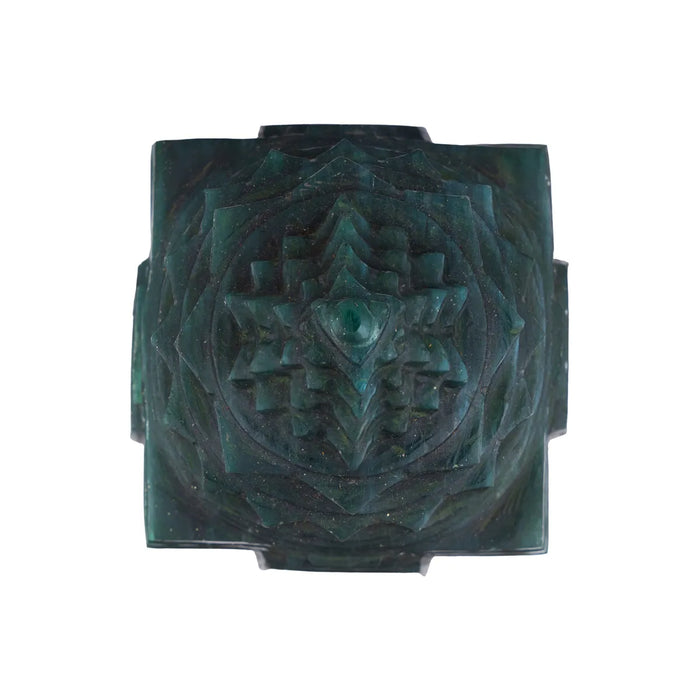 Maha Meru - 4.5 x 4 Inches | Jade Sri Yantra/ Mahameru Yantra/ Shri Yantra for Pooja - Maha Meru & Yantra