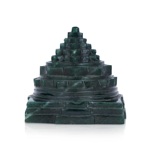 Maha Meru - 4 x 4.5 Inches | Jade Sri Yantra/ Mahameru Yantra/ Shri Yantra for Pooja - Maha Meru & Yantra