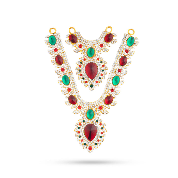 Stone Necklace & Stone Haram - 9 Inches | Multicolour Stone/ Stone Jewellery for Deity
