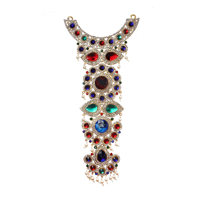 Stone Necklace - 13 Inch | Stone Jewellery/ Multicolour Stone Jewelry for Deity