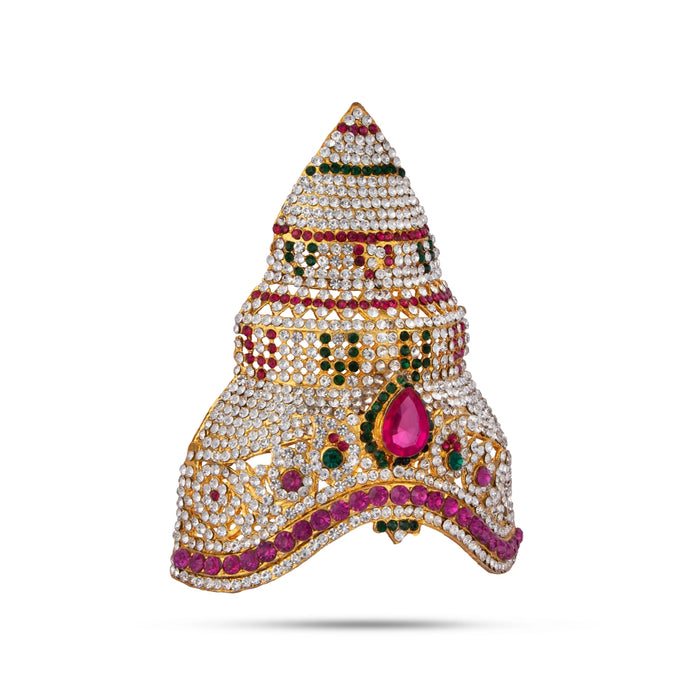 Stone Kireetam - 5.5 x 4 Inches | Half Crown/ Kiritam/ Mukut for Deity