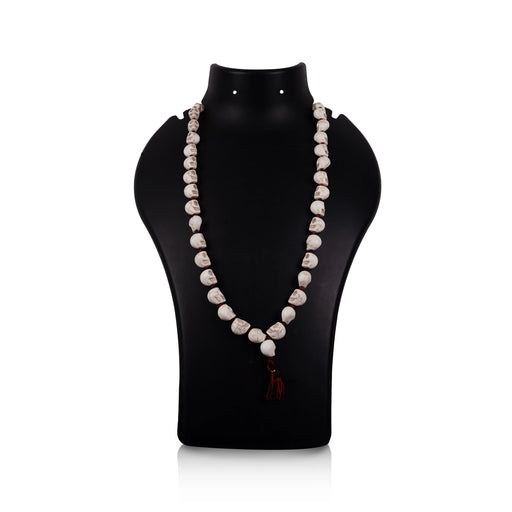 Skeleton Beads Mala With Thread Knot - 15.5 inches | White Coloured Skeleton Mala/ Mund Mala for Kali Decor - Mala & Pendant