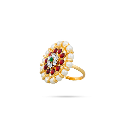 Finger Ring | Kemp Ring / Multicolour Stone With Bead Jewellery/ Artificial Finger Jewelry for Women - Dance Jewellery