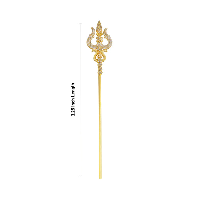 Trishul - 3.25 Inches | Stone Astras / Metal Shivan Trishul / Soolam / Durga Maa Trishul for Pooja - Deity Accessories