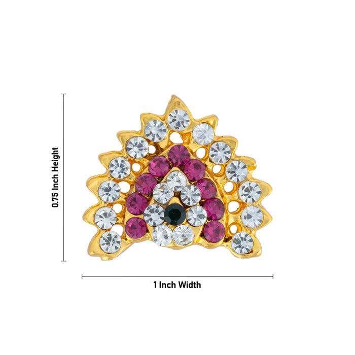 Multicolour Stone Ornament - 0.75 X 1 Inches | Stone Jewellery/ Artificial Jewelry/ Necklace For Deity Decor - Neck & Body Accessories