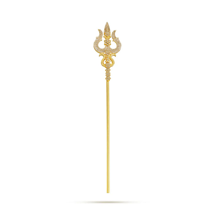 Shivan Soolam - 12.5 Inches | Metal Astras / Stone Trishul / Durga Maa Soolam / Trishul for Pooja - Deity Accessories