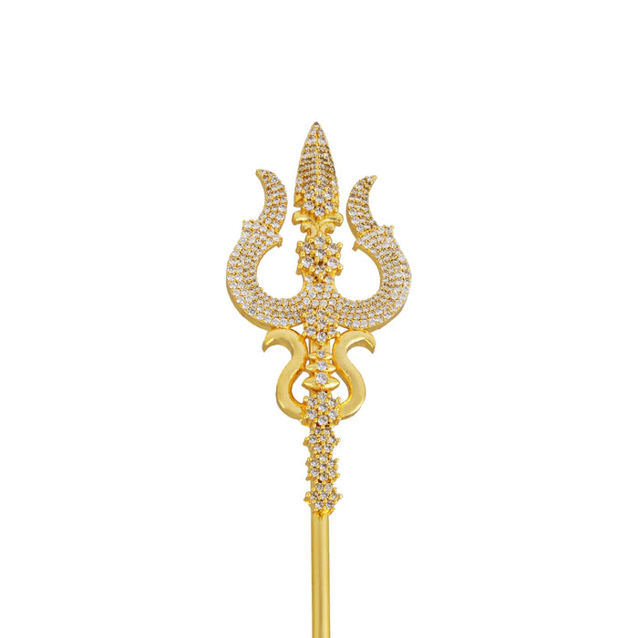 Shivan Soolam - 12.5 Inches | Metal Astras / Stone Trishul / Durga Maa Soolam / Trishul for Pooja - Deity Accessories