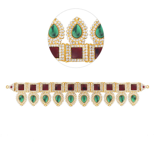 Stone Hip Belt - 13.5 Inches | Ottiyanam/ Waist Belt/ Jewellery for Deity Décor - Waist & Leg Accessories