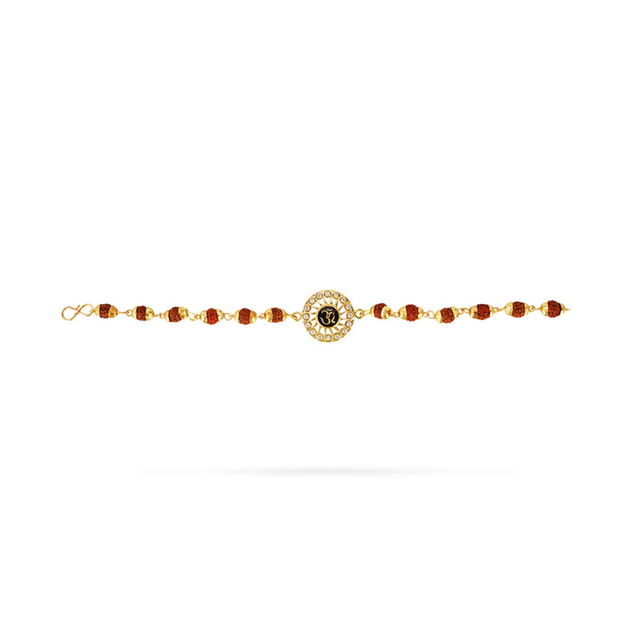 Stone With Rudraksha Bracelet - 2.5 Inches | Rudraksh Hand Band for Attracting Positivity & Success - Rudraksha Mala, Pendant, Bracelet