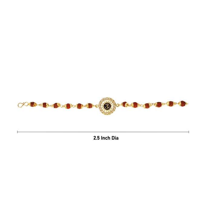 Stone With Rudraksha Bracelet - 2.5 Inches | Rudraksh Hand Band for Attracting Positivity & Success - Rudraksha Mala, Pendant, Bracelet