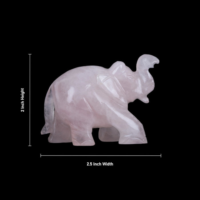 Elephant Statue - 2 x 2.5 Inches | Semi Precious Stone Elephant / Elephant Idol for Home Decor