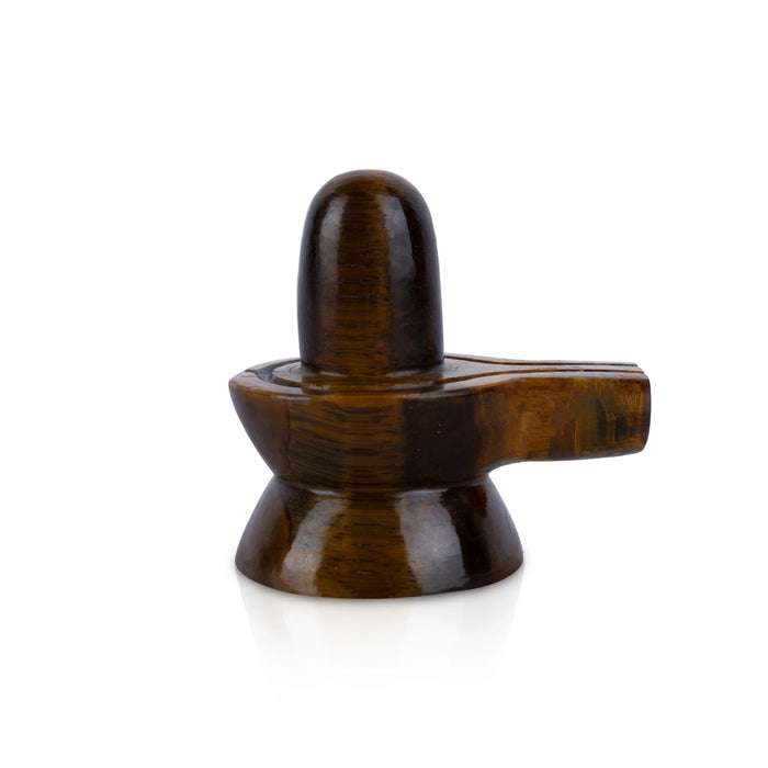 Shiv Ling Murti - 3 Inches | Tiger Eye Idol/ Shiva Lingam Statue/ Shivling Statue For Abhishekam & Pooja