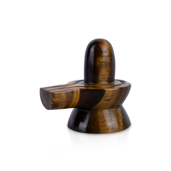 Shiv Ling Murti - 3 Inches | Tiger Eye Idol/ Shiva Lingam Statue/ Shivling Statue For Abhishekam & Pooja