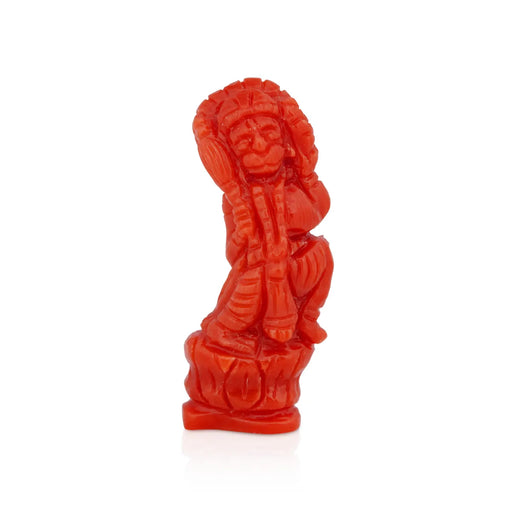 Hanuman Murti - 1 x 0.5 inches | Coral Anjaneya Statue / Hanuman idol/ Anjaneyar idol - Sphatik & Semi Precious Stone Murties