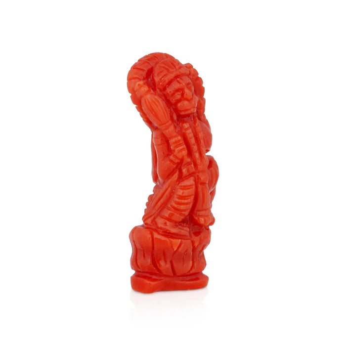 Hanuman Murti - 1 x 0.5 inches | Coral Anjaneya Statue / Hanuman idol/ Anjaneyar idol - Sphatik & Semi Precious Stone Murties