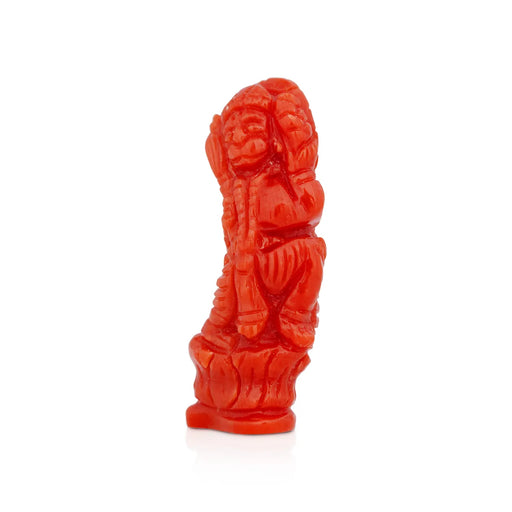 Hanuman Murti - 1 x 0.5 inches | Coral Anjaneya Statue / Hanuman idol/ Anjaneyar idol - Sphatik & Semi Precious Stone Murties