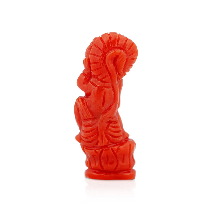 Hanuman Murti - 1 x 0.5 inches | Coral Anjaneya Statue / Hanuman idol/ Anjaneyar idol - Sphatik & Semi Precious Stone Murties