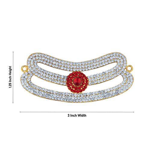 Stone Vibuthi Pattai - 1.25 x 3 Inches | Shiva Tripundra Tilak/ Vibhuti Pattai/ Thiruneer Pattai for Deity - Head & Face Accessories