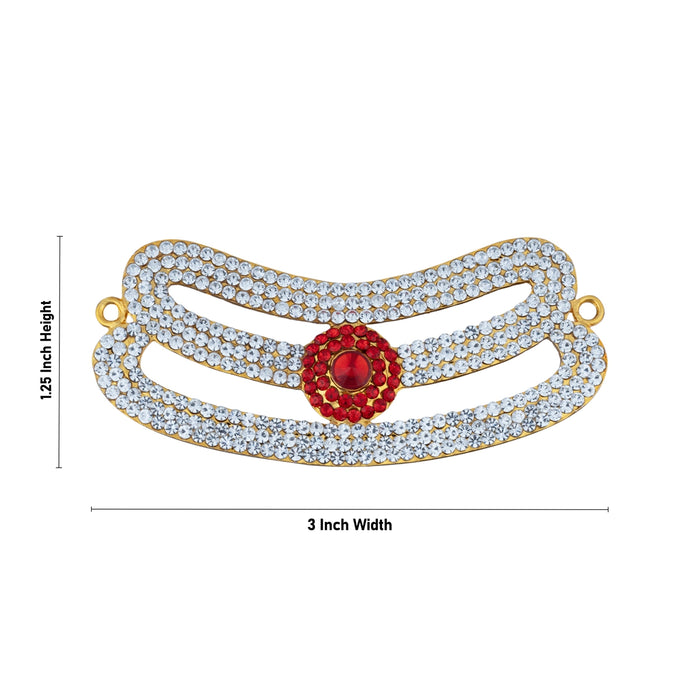 Stone Vibuthi Pattai - 1.25 x 3 Inches | Shiva Tripundra Tilak/ Vibhuti Pattai/ Thiruneer Pattai for Deity - Head & Face Accessories