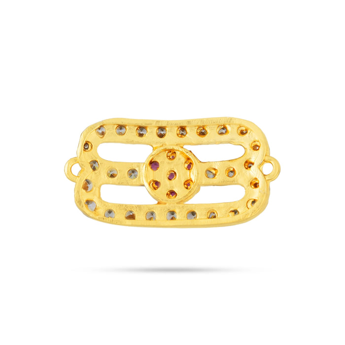 Shiva Vibhuti Pattai - 0.5 X 0.75 Inch | AD Stone Vibuthi Pattai/ Tripundra Tilak/ Thiruneer Pattai For Deity - Head & Face Accessories