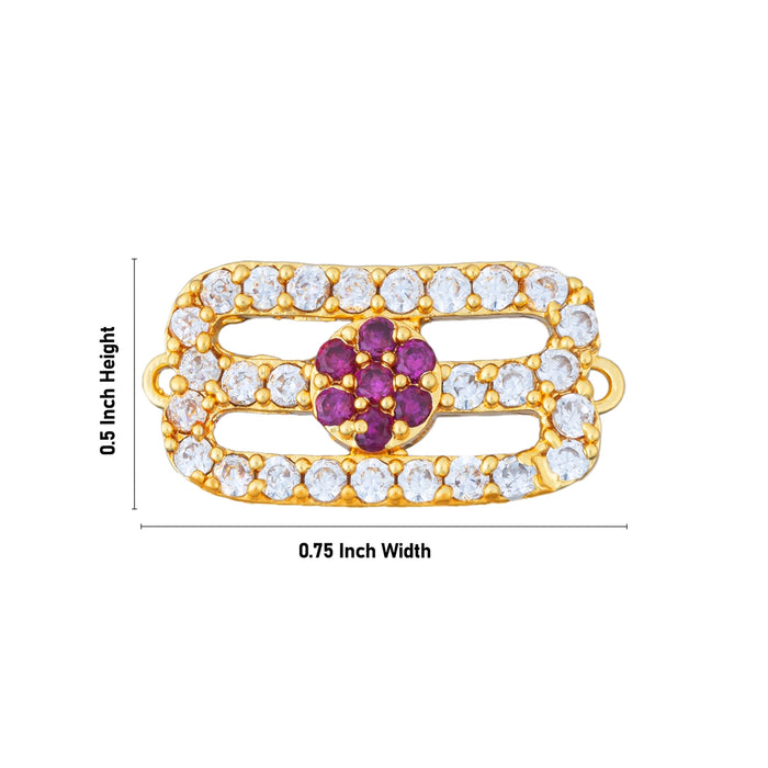 Shiva Vibhuti Pattai - 0.5 X 0.75 Inch | AD Stone Vibuthi Pattai/ Tripundra Tilak/ Thiruneer Pattai For Deity - Head & Face Accessories