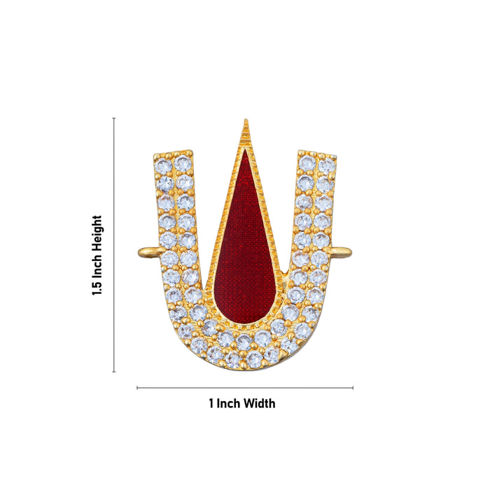 Vishnu Tilak - 1.5 X 1 Inches | Vadakalai U Shape Perumal Namam/ AD Stone Vishnu Namam For Deity Decoration - Head & Face Accessories