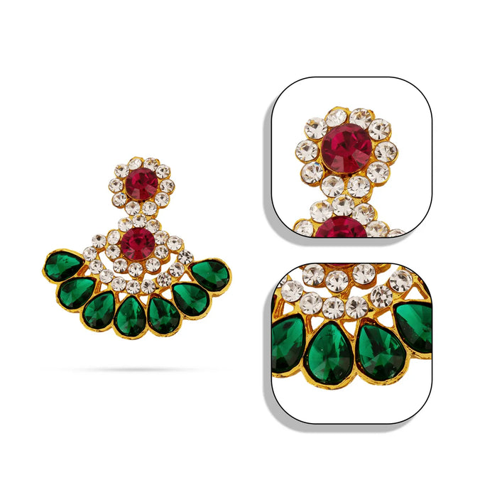 Earring Sets - 1.5 x 1.25 Inches | Stone Karnapathiram/ Stud Earring for Deity Decor