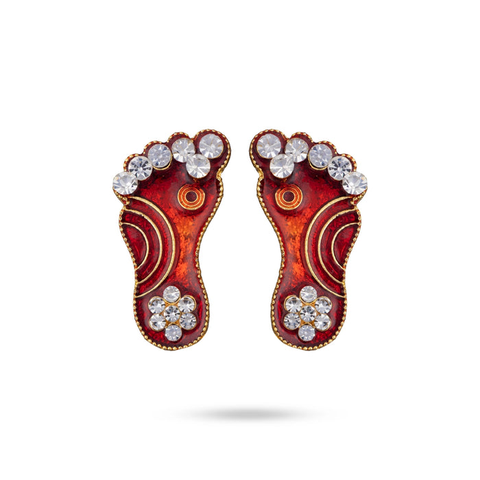 Padham Pair - 2 x 1.5 Inches | Stone Paduka / Divine Footprint Padham For Pooja & Worship