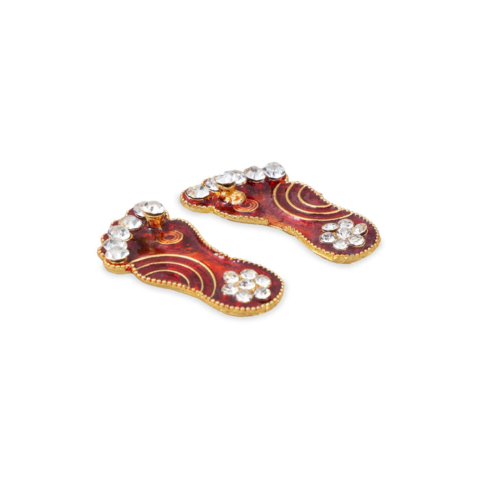 Padham Pair - 2 x 1.5 Inches | Stone Paduka / Divine Footprint Padham For Pooja & Worship