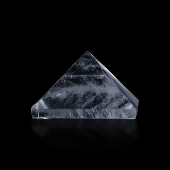 Sphatik Pyramid - 0.75 x 1 Inch | Spatik Stone Pyramid / Pyramid Stone for Pooja - Maha Meru & Yantra