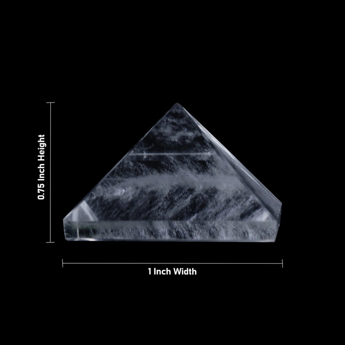 Sphatik Pyramid - 0.75 x 1 Inch | Spatik Stone Pyramid / Pyramid Stone for Pooja - Maha Meru & Yantra