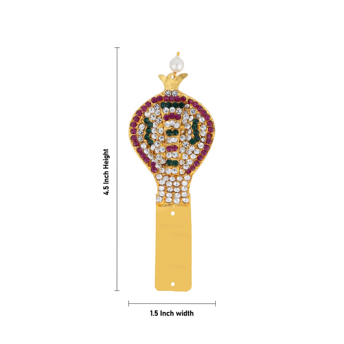 Stone Nagam - 4.5 x 1.5 Inches | Multicolour Stone Snake / Naag Devta for Pooja, Spiritual Decor - Deity Accessories
