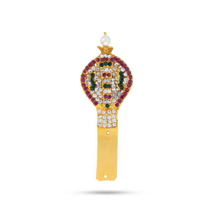 Stone Nagam - 4 x 1.5 Inches | Multicolour Stone Snake Statue / Naag Devta For Deity Accessory - Deity Accessories