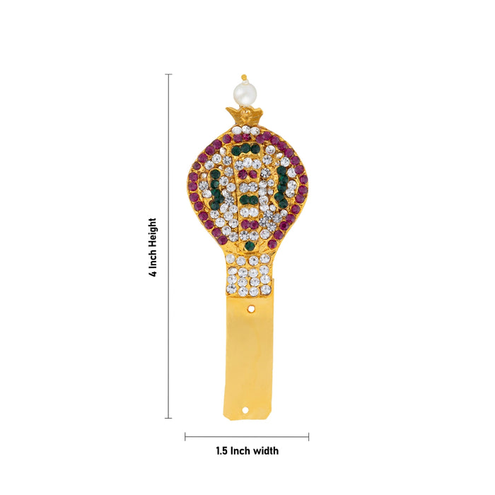 Stone Nagam - 4 x 1.5 Inches | Multicolour Stone Snake Statue / Naag Devta For Deity Accessory - Deity Accessories