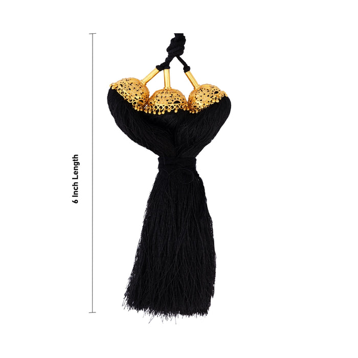 Hair Kunjalam - 6 Inches | Kuchi / Jada Kuppulu / Bridal Hair Accessory / Jewellery For Dance & Hair Decor - Ethnic Wear Accessories
