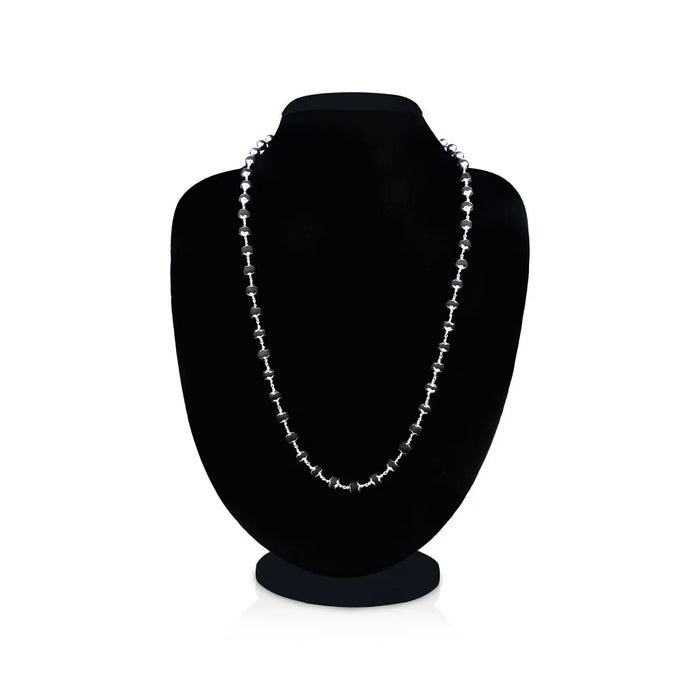 Karungali Mala - 13 Inches | 54 Beads/ Silver Cup / Karungali Malai / Ebony Mala / Japa Mala - Karungali Mala, Pendant, Bracelet