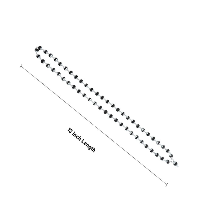 Karungali Mala - 13 Inches | 54 Beads/ Silver Cup / Karungali Malai / Ebony Mala / Japa Mala - Karungali Mala, Pendant, Bracelet