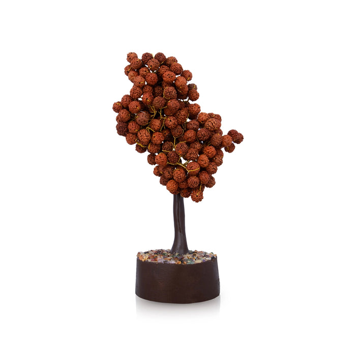 Gem Tree - 9 x 4 Inches | 200 Beads Rudraksha Tree/ Vastu Tree for Home/ 240 Gms Approx