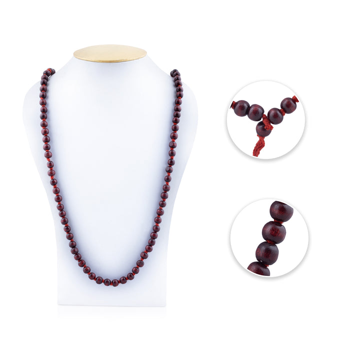Chandan Mala - 20 Inches | Red Sandalwood Mala/ 108 Beads/ 8 mm/ Kanthi Mala for Men & Women - Chandan Mala, Pendant, Bracelet