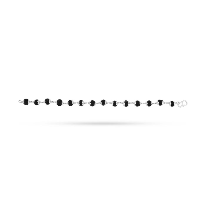 Karungali Bracelet - 2 Inches | 14 Beads / Silver Cup Karungali Hand Band / Karungali Bracelet for Men & Women