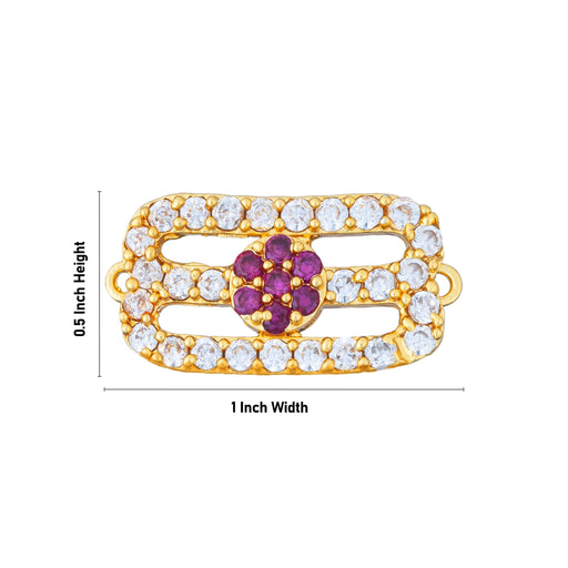 Shiva Vibhuti Pattai - 0.5 X 1 Inch | AD Stone Vibuthi Pattai/ Tripundra Tilak/ Thiruneer Pattai For Deity - Head & Face Accessories