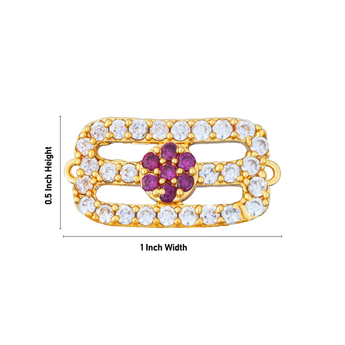 Shiva Vibhuti Pattai - 0.5 X 1 Inch | AD Stone Vibuthi Pattai/ Tripundra Tilak/ Thiruneer Pattai For Deity - Head & Face Accessories