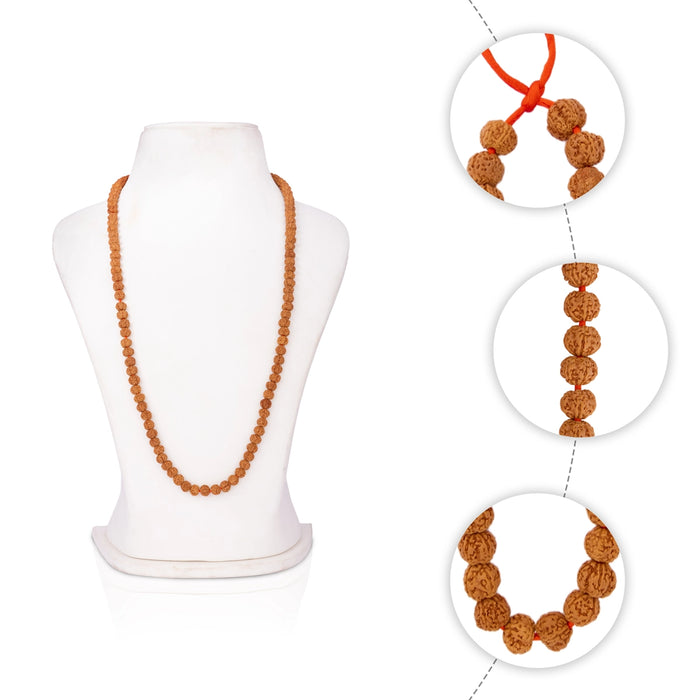 Rudraksha Mala - 13 Inches | 108 Beads/ 6mm/ Ruthratcham Malai/ Japa Mala/ Rudraksha Beads Mala for Meditation