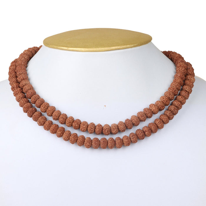 Rudraksha Mala Con Pendente - Collana Da Preghiera 108 Perle, Legno Rudraksha, Lunghezza 80cm - Foto 13