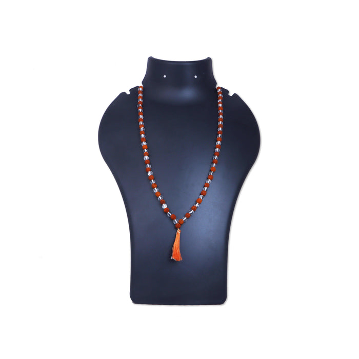 Rudraksha Sphatik Mala - 16 Inches | 8 mm Rudraksha and Sphatik Mala/ Ruthratcham Malai/ Kantha Mala for Men & Women