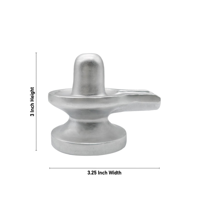 Mercury Shiv Ling Murti- 3 x 3.25 Inches | Shiva Lingam Statue / Shivling Statue For Pooja & Spiritual Worship - Sphatik & Semi Precious Stone Murties