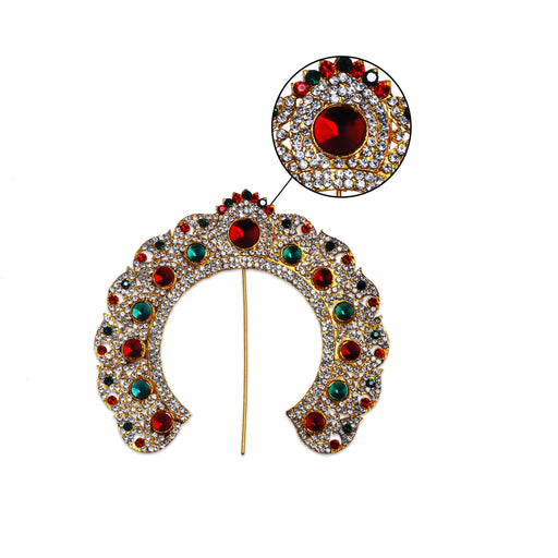 Hair Arch - 6.5 Inches | Stone Arch/ Hair Accessory/ Multicolour Stone Jewellery for Deity - Head & Face Accessories