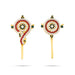 Stone Shankh Chakra Pair - 2.5 x 1.5 Inches | Multicolour Stone Shankha Chakra/ Shanka Chakra for Deity - Deity Accessories