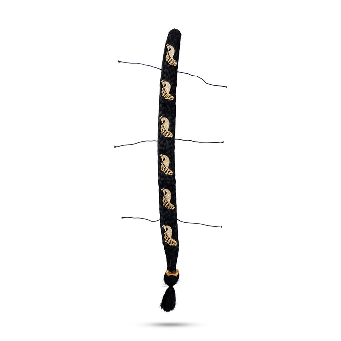 Stone Jadai - 31 Inches | 6 Bit/ Peacock Design Hair Braid Ornament / Traditional Jadai for Varalakshmi Decor